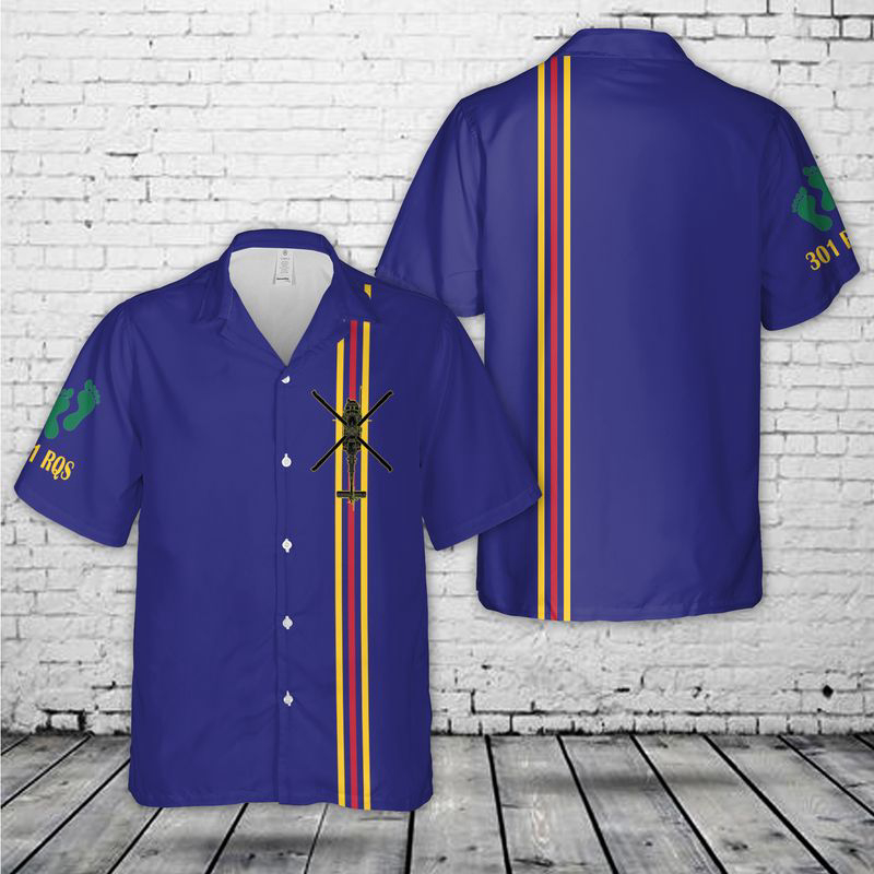US Air Force 301st Rescue Squadron Helicopter Hawaiian Shirt Gift for Men Dad Father Gift for Men Dad Father