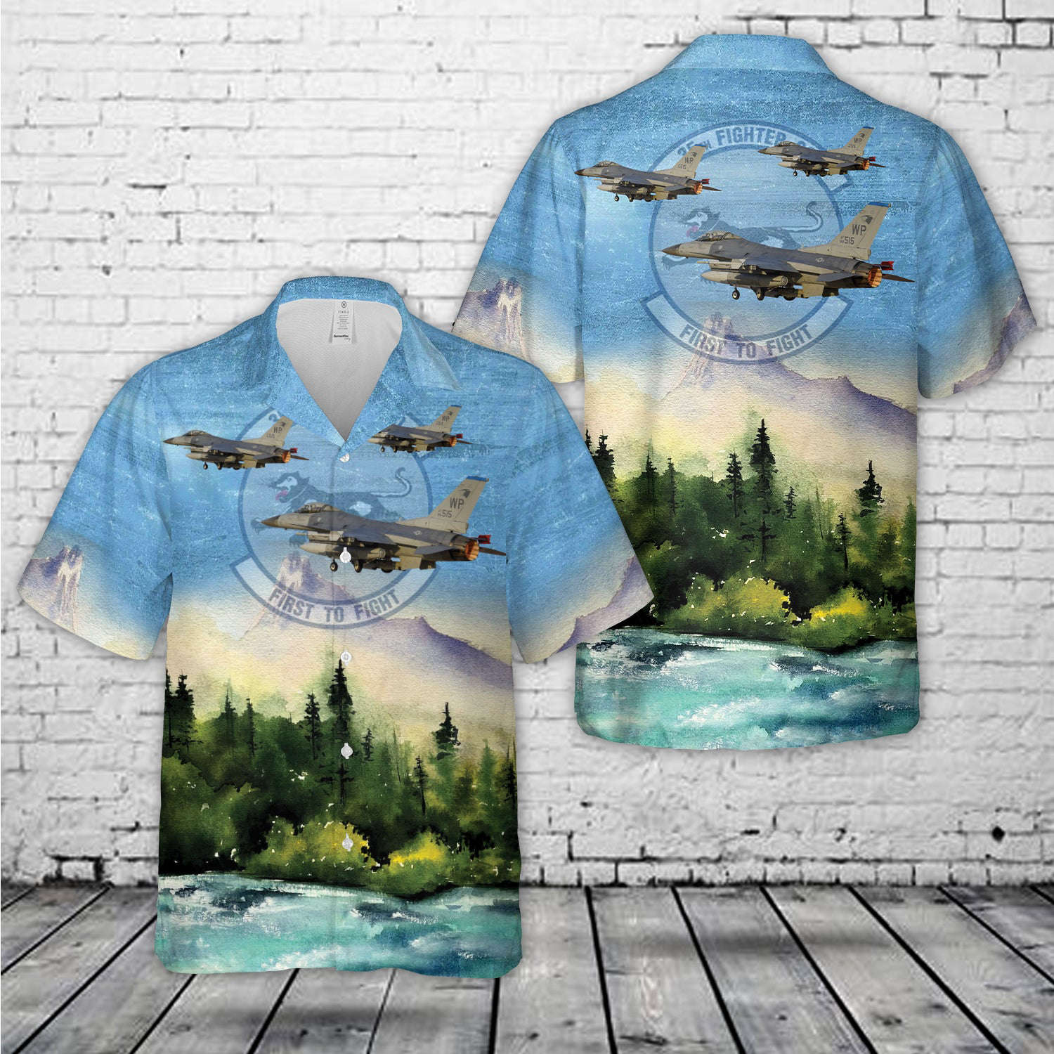 US Air Force 35th Fighter Squadron F-16C Fighting Falcon Hawaiian Shirt Gift for Men Dad Father Gift for Men Dad Father