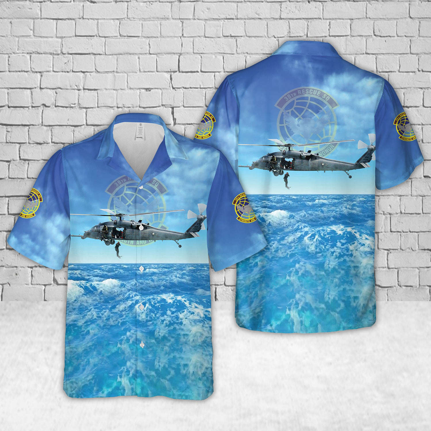 US Air Force 38th Rescue Squadron Sikorsky HH-60G Pave Hawk Hawaiian Shirt Gift for Men Dad Father Gift for Men Dad Father