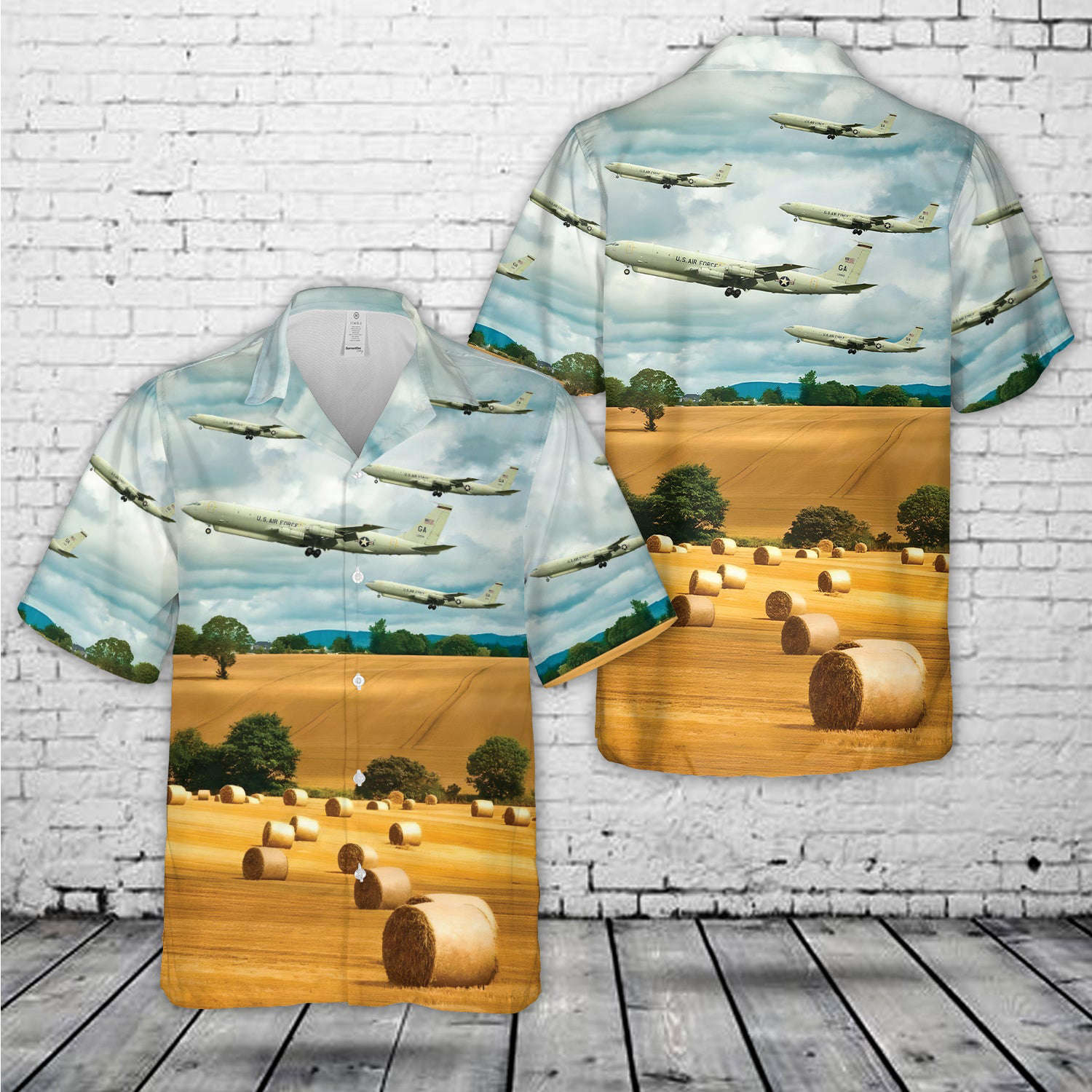 US Air Force 461st Air Control Wing E8C J-STARS Hawaiian Shirt Gift for Men Dad Father Gift for Men Dad Father