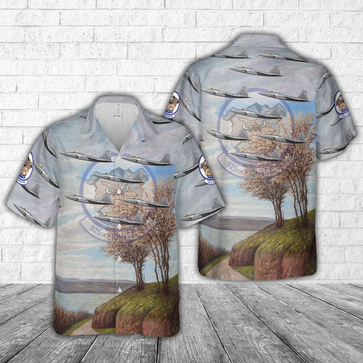 US Air Force 525th Fighter Squadron F-22 Raptor 10-4195 Hawaiian Shirt Gift for Men Dad Father Gift for Men Dad Father