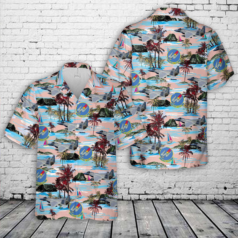 US Air Force 71st Fighter Squadron F-15 Eagle Hawaiian Shirt Gift for Men Dad Father Gift for Men Dad Father