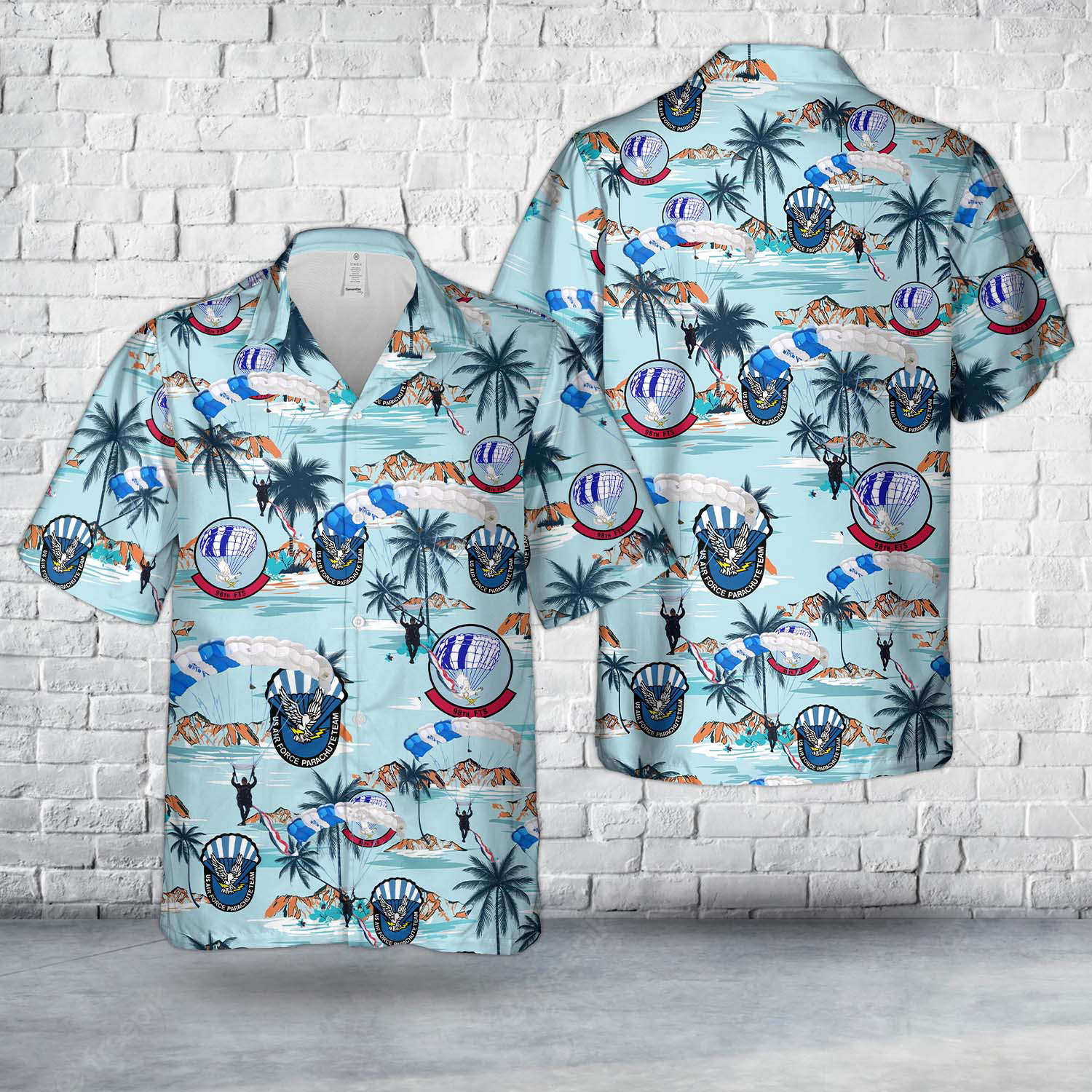 US Air Force 98th Flying Training Squadron “Parachute Team – Wings of Blue” Hawaiian Shirt Gift for Men Dad Father Gift for Men Dad Father