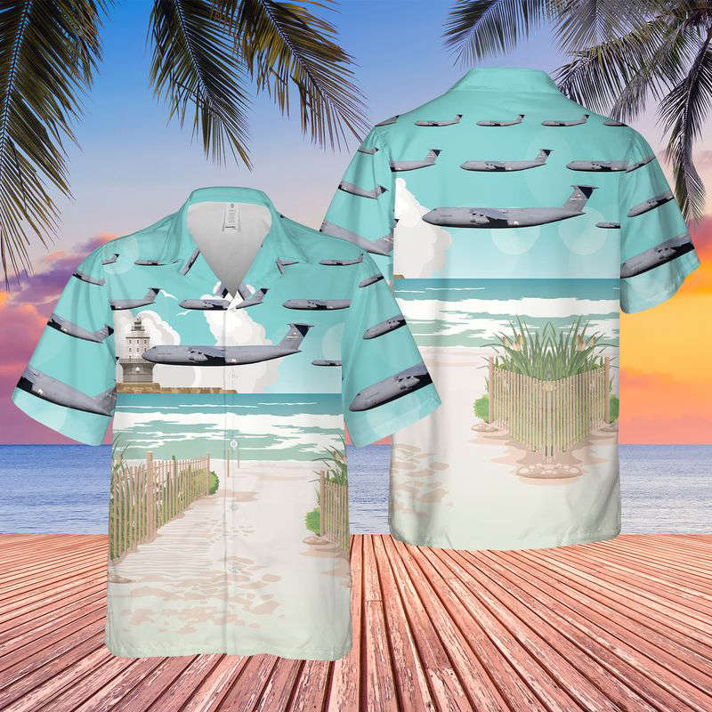 US Air Force 9th Airlift Squadron Proud Pelicans Lockheed C-5M Super Galaxy Hawaiian Shirt Gift for Men Dad Father Gift for Men Dad Father