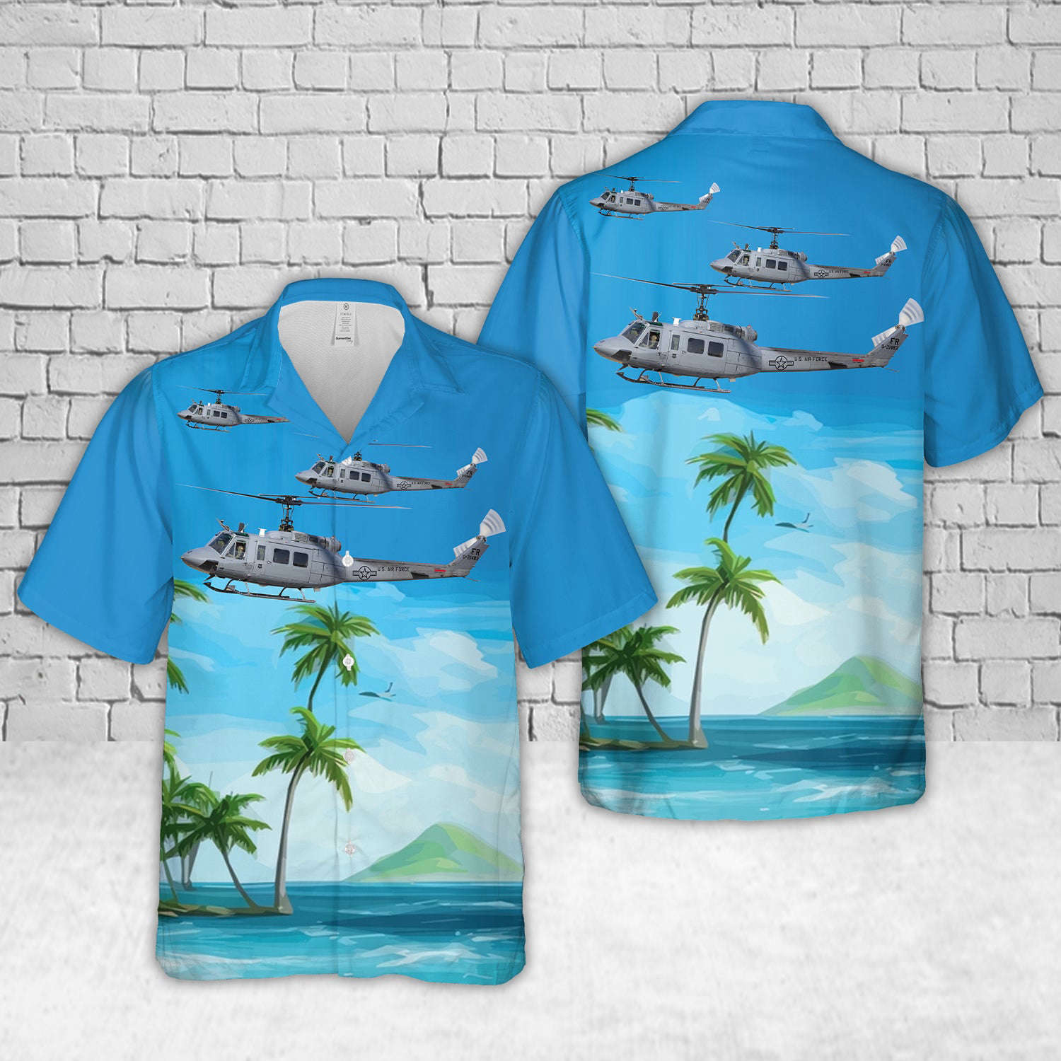 US Air Force Bell TH-1H Huey II (205) Hawaiian Shirt Gift for Men Dad Father Gift for Men Dad Father