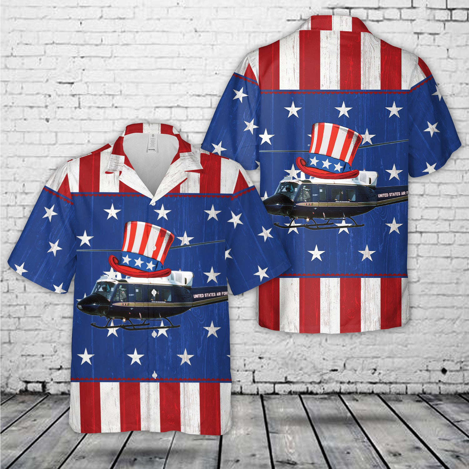 US Air Force Bell UH-1N Twin Huey 1st Helicopter Squadron, 4th Of July Hawaiian Shirt Gift for Men Dad Father Gift for Men Dad Father
