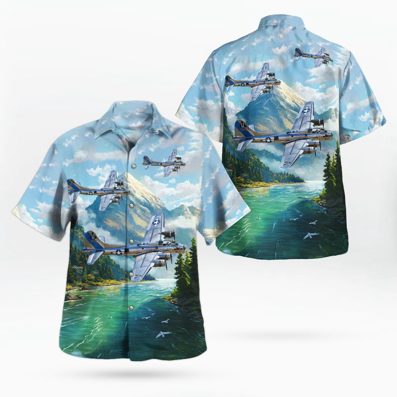 US Air Force Boeing B-17 Flying Fortress Hawaiian Shirt Gift for Men Dad Father Gift for Men Dad Father
