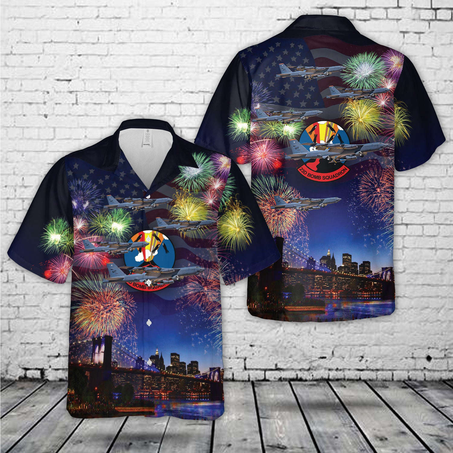 US Air Force Boeing B-52H Stratofortress 60-0026 MT 23d Bomb Squadron (23 BS) Bomber Barons, 4th Of July Hawaiian Shirt Gift for Men Dad Father Gift for Men Dad Father