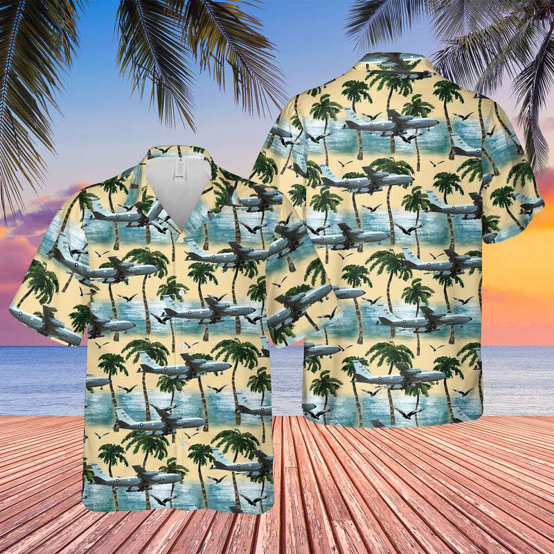 US Air Force Boeing EC-135 Looking Glass Hawaiian Shirt Gift for Men Dad Father Gift for Men Dad Father