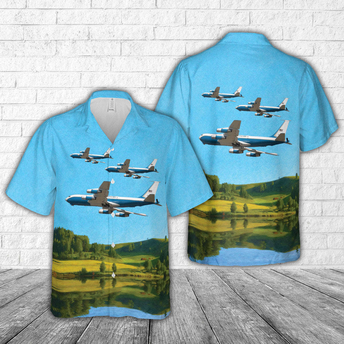 US Air Force Boeing KC-135E Stratotanker (717-148) Hawaiian Shirt Gift for Men Dad Father Gift for Men Dad Father