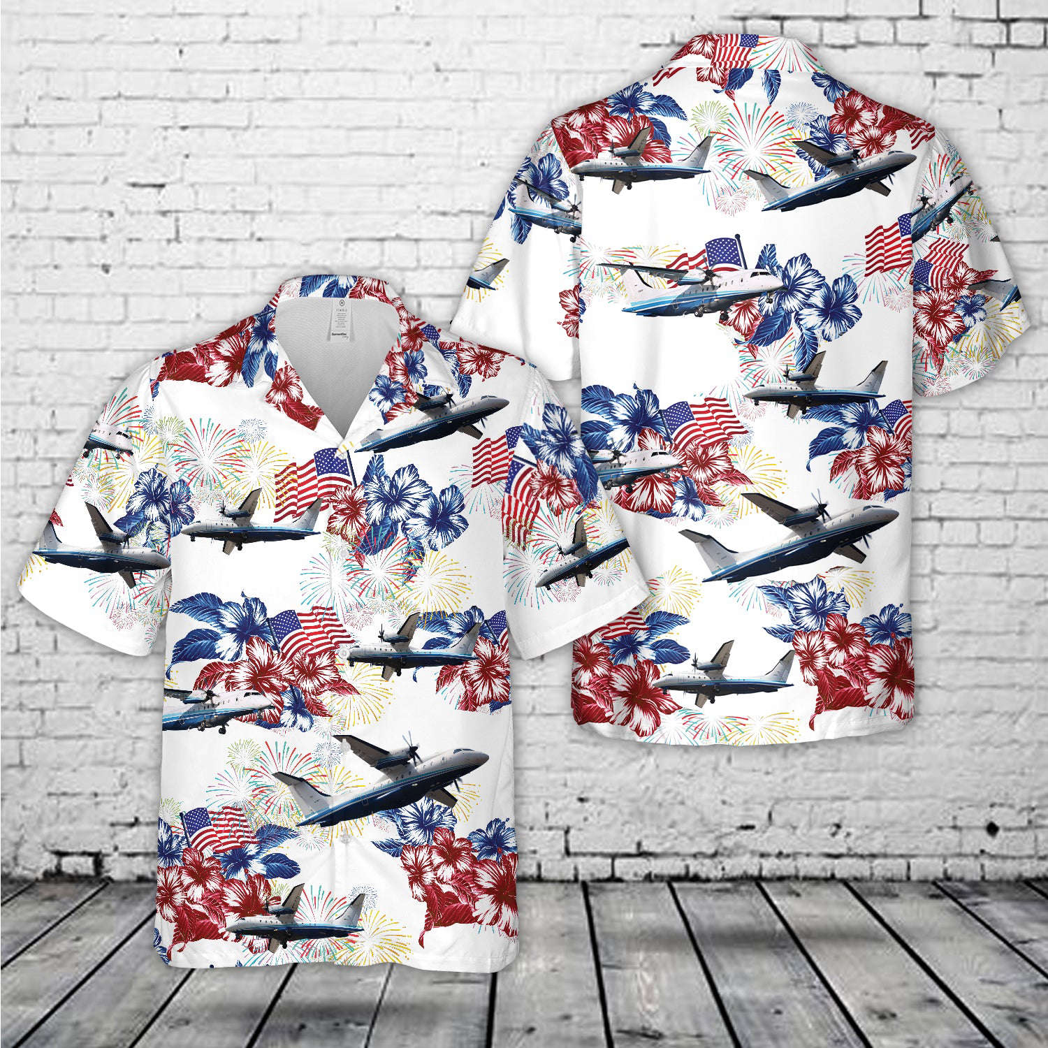 US Air Force C-146A Wolfhound, 4th Of July Hawaiian Shirt Gift for Men Dad Father Gift for Men Dad Father
