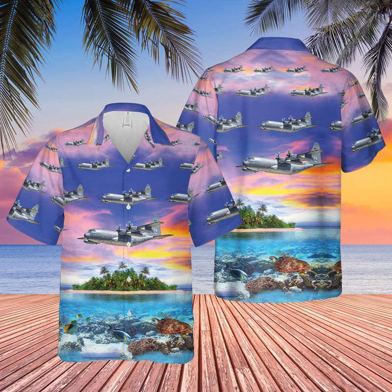US Air Force California Air National Guard 129th Rescue Wing HC-130J Combat King II Hawaiian Shirt Gift for Men Dad Father Gift for Men Dad Father