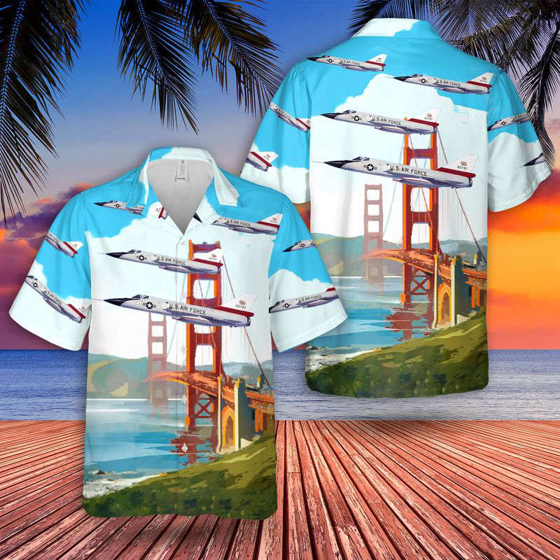 US Air Force California Air National Guard 194th FIS F-106 Delta Dart Hawaiian Shirt Gift for Men Dad Father Gift for Men Dad Father