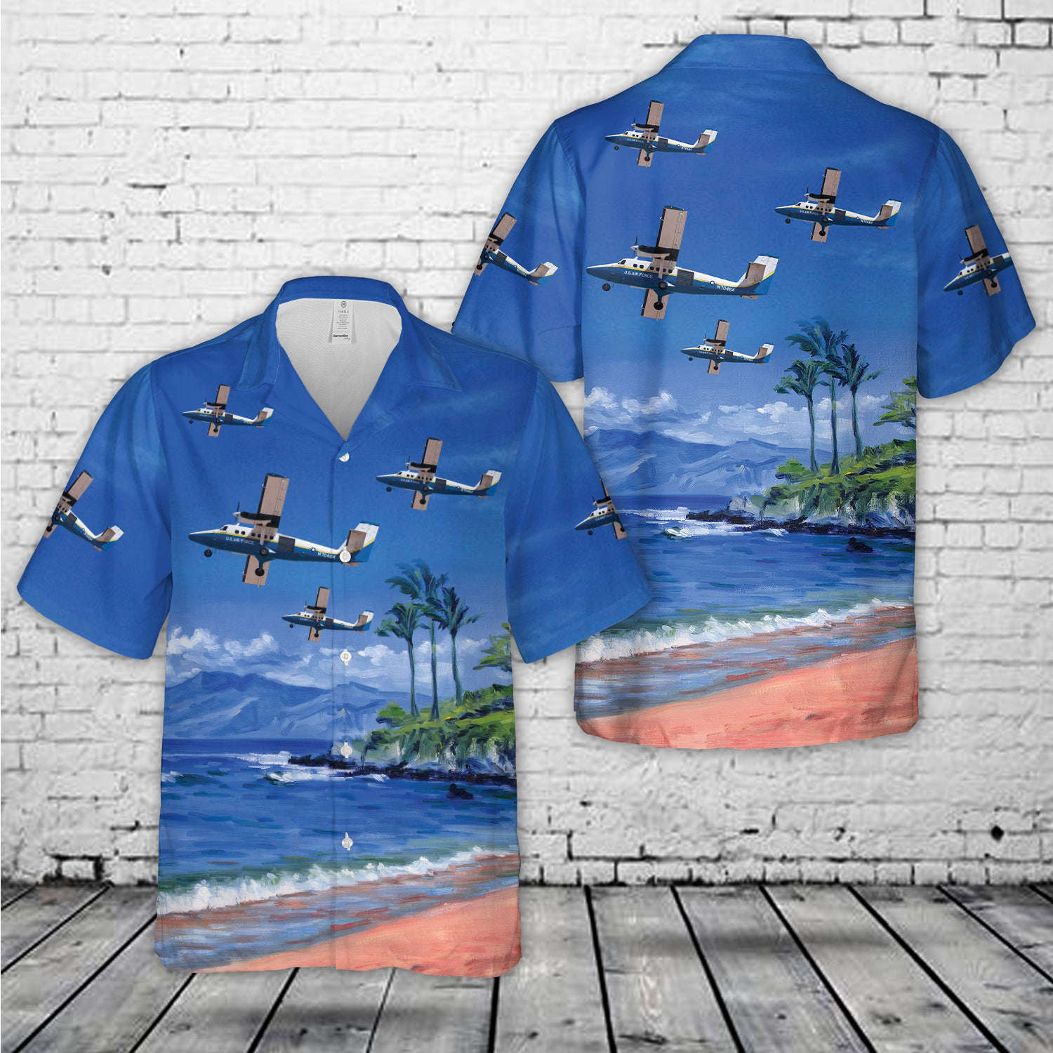 US Air Force De Havilland Canada UV-18B (DHC-6-300) Twin Otter 77-0464 Hawaiian Shirt Gift for Men Dad Father Gift for Men Dad Father