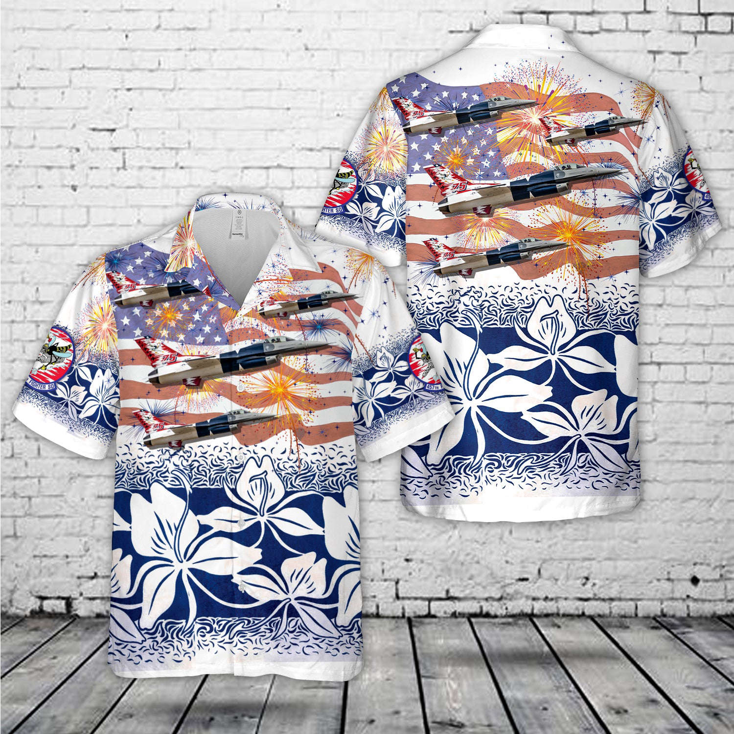 US Air Force F-16 Fighting Falcon 457th Fighter Squadron, 4th Of July Hawaiian Shirt Gift for Men Dad Father Gift for Men Dad Father