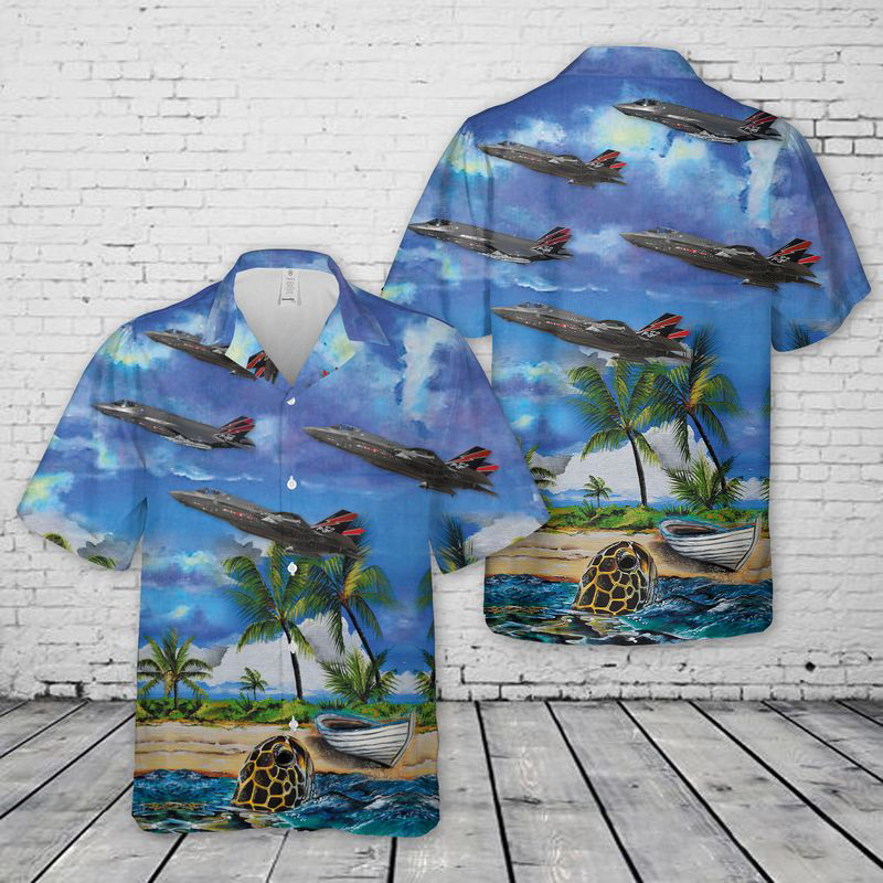 US Air Force F-35A Lightning II AF-01 Hawaiian Shirt Gift for Men Dad Father Gift for Men Dad Father