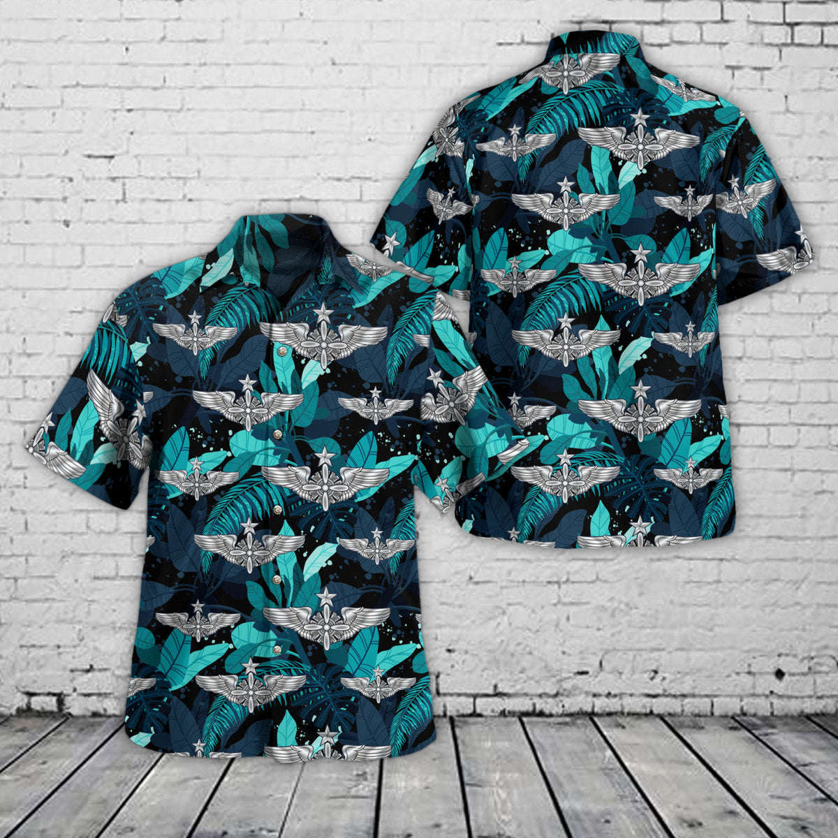 US Air Force Flight Engineer Wings (Senior) Hawaiian Shirt Gift for Men Dad Father Gift for Men Dad Father