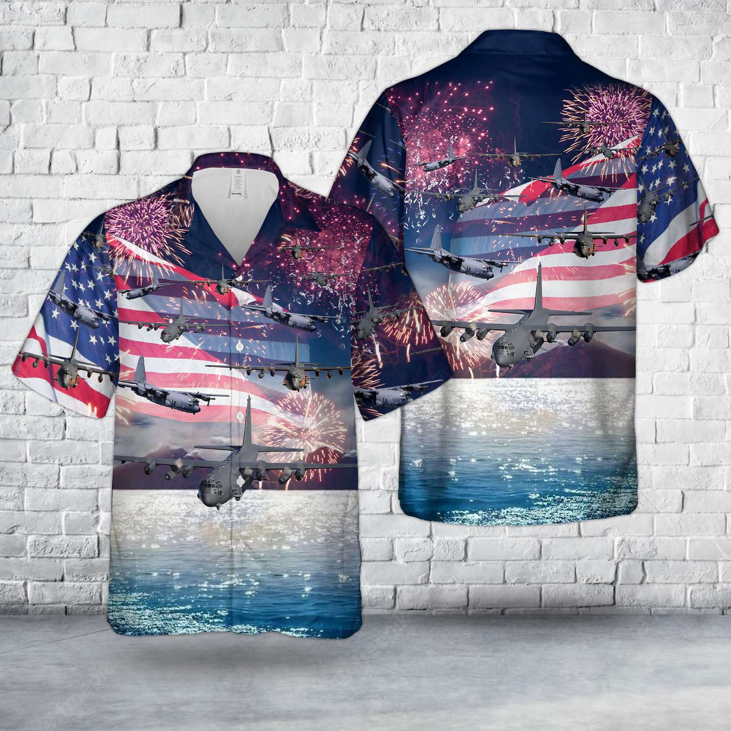 US Air Force Lockheed AC-130, 4th Of July Hawaiian Shirt Gift for Men Dad Father Gift for Men Dad Father
