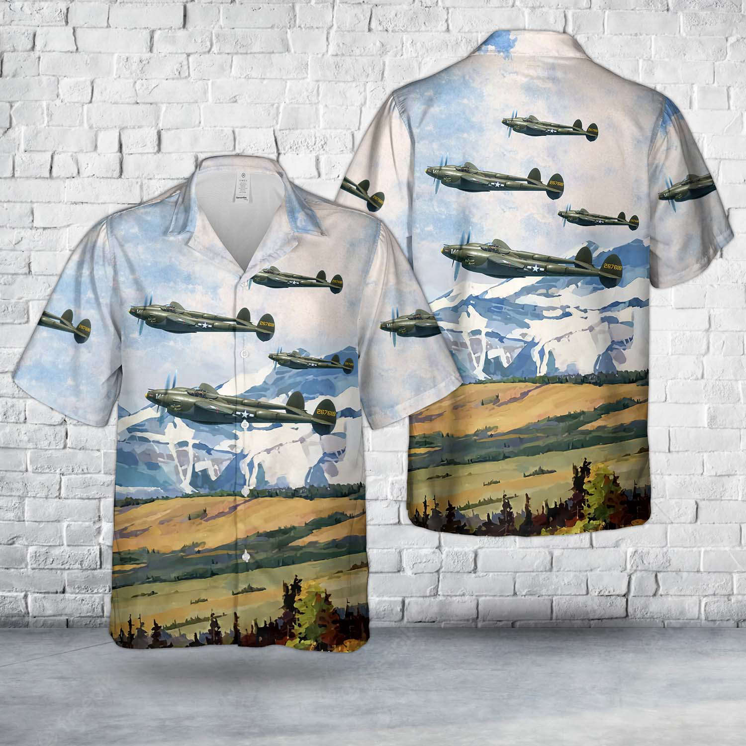 US Air Force Lockheed P-38 Lightning “Hollywood Hepcat” Hawaiian Shirt Gift for Men Dad Father Gift for Men Dad Father