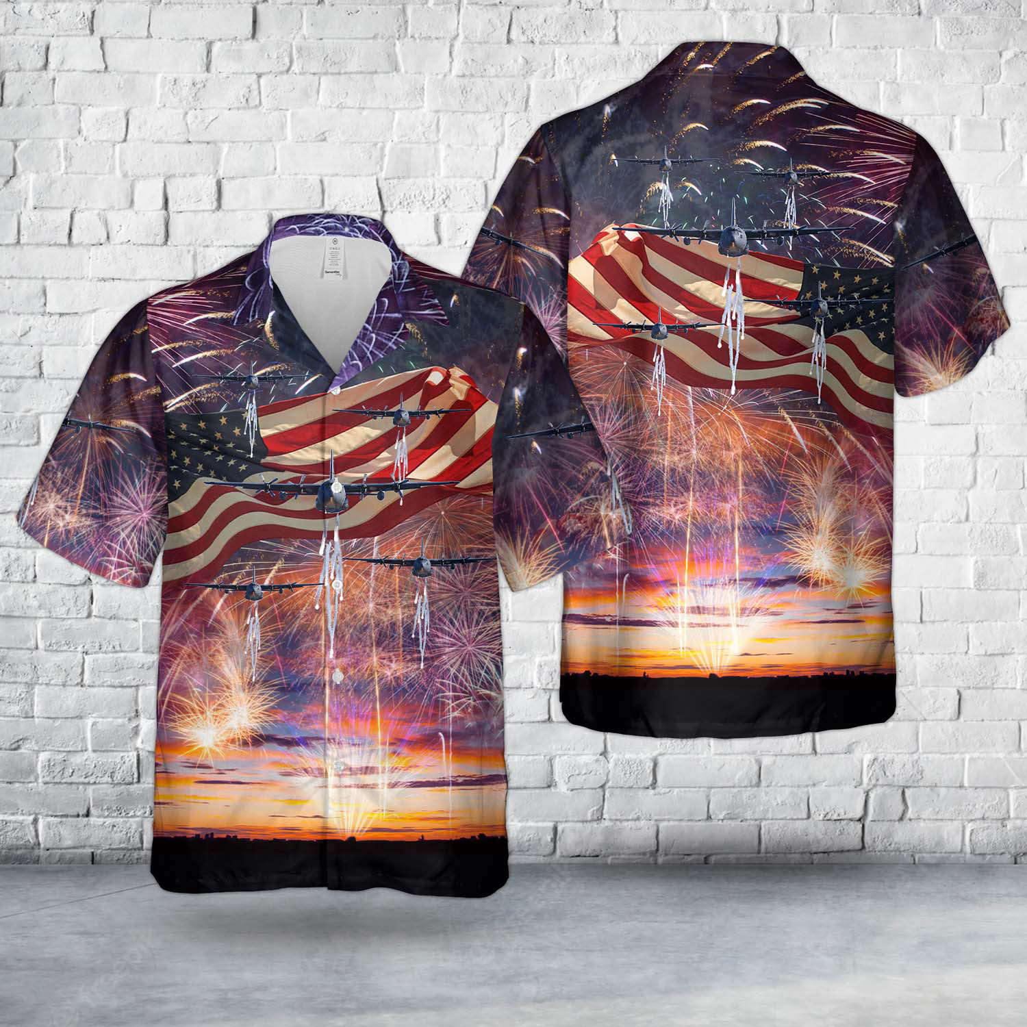 US Air Force Michigan Air National Guard C-130E Hercules aircraft from 171st Airlift Squadron, 4th Of July Hawaiian Shirt Gift for Men Dad Father Gift for Men Dad Father