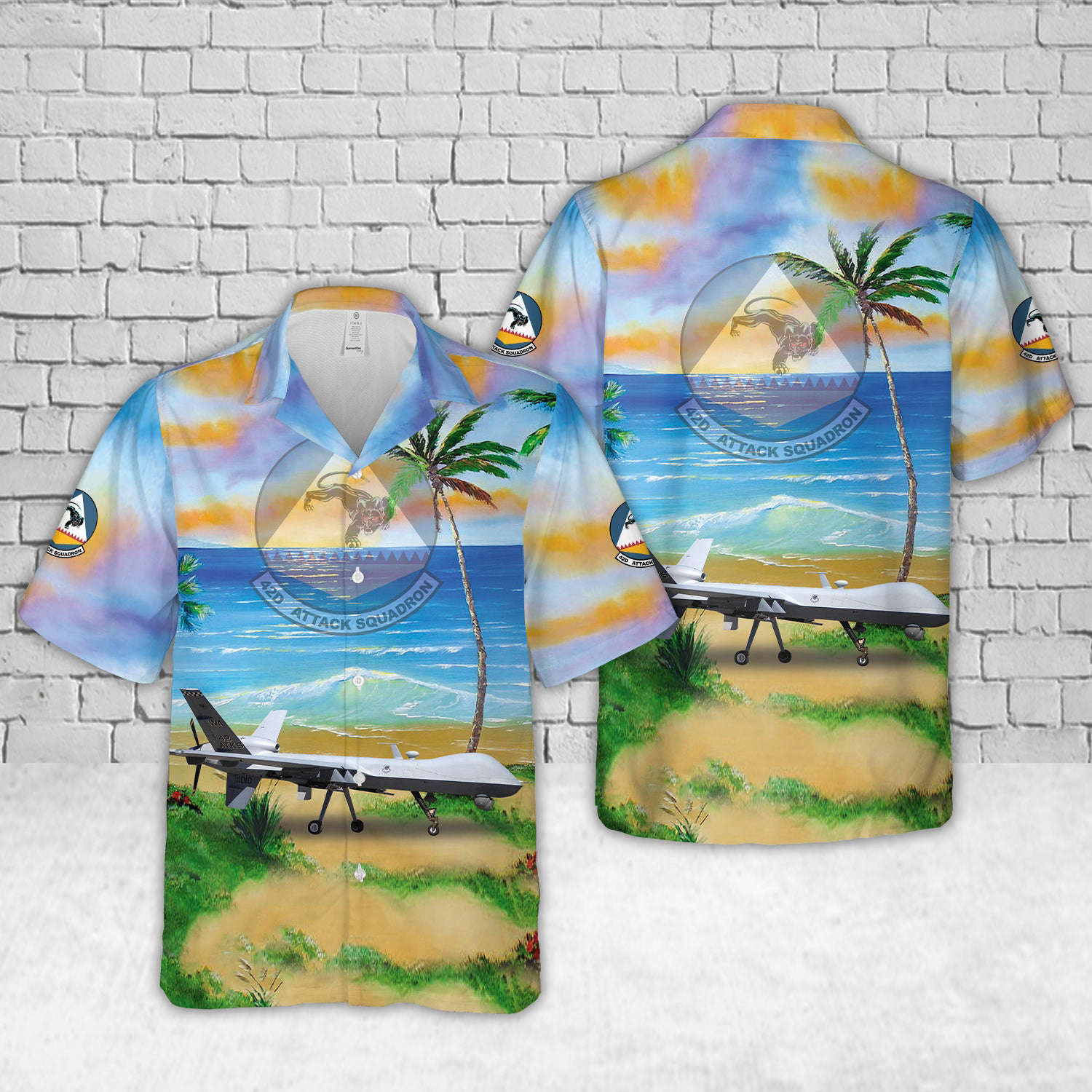 US Air Force MQ-9 Reaper 42nd Attack Squadron Hawaiian Shirt Gift for Men Dad Father Gift for Men Dad Father