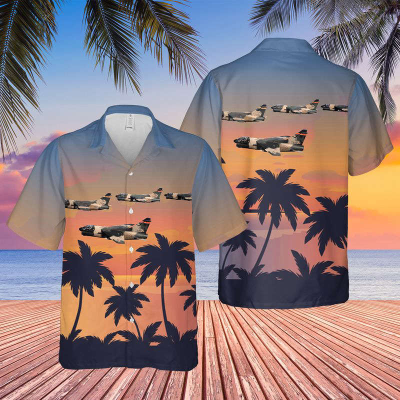 US Air Force Ohio Air National Guard 162d Tactical Fighter Squadron, 178th Tactical Fighter Group LTV A-7D Corsair II Hawaiian Shirt Gift for Men Dad Father Gift for Men Dad Father