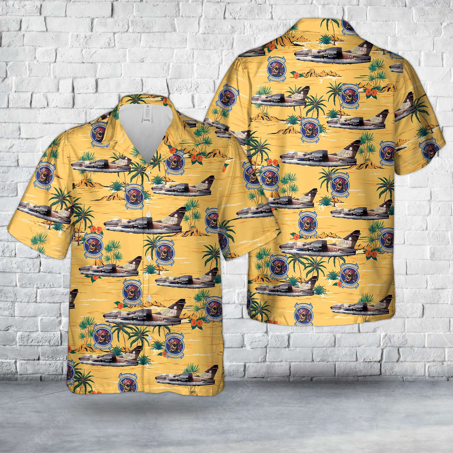 US Air Force Puerto Rico Air National Guard A-7D Corsair II 198th Tactical Fighter Squadron Hawaiian Shirt Gift for Men Dad Father Gift for Men Dad Father
