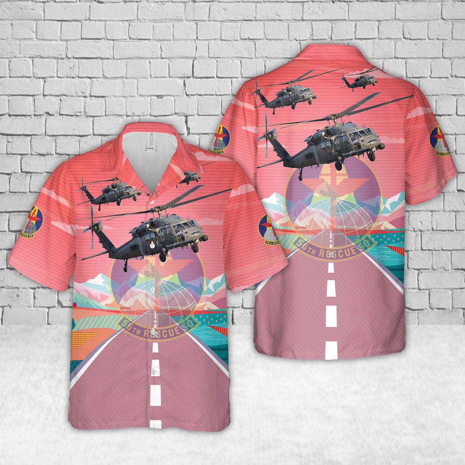 US Air Force Sikorsky HH-60G Pavehawk 89-26206 56th Rescue Squadron 48th FW Hawaiian Shirt Gift for Men Dad Father Gift for Men Dad Father