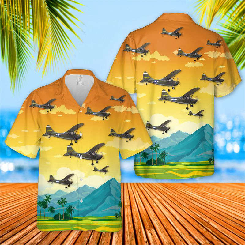 US Air Force Stinson L-5 Sentinel Hawaiian Shirt Gift for Men Dad Father Gift for Men Dad Father