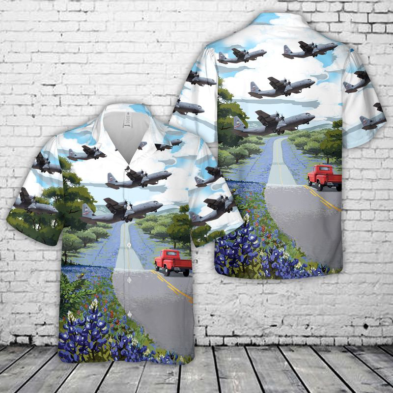 US Air Force Texas Air National Guard C-130J Hawaiian Shirt Gift for Men Dad Father Gift for Men Dad Father