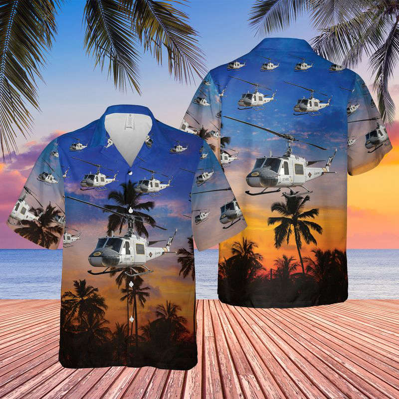 US Air Force UH-1F Iroquois Hawaiian Shirt Gift for Men Dad Father Gift for Men Dad Father