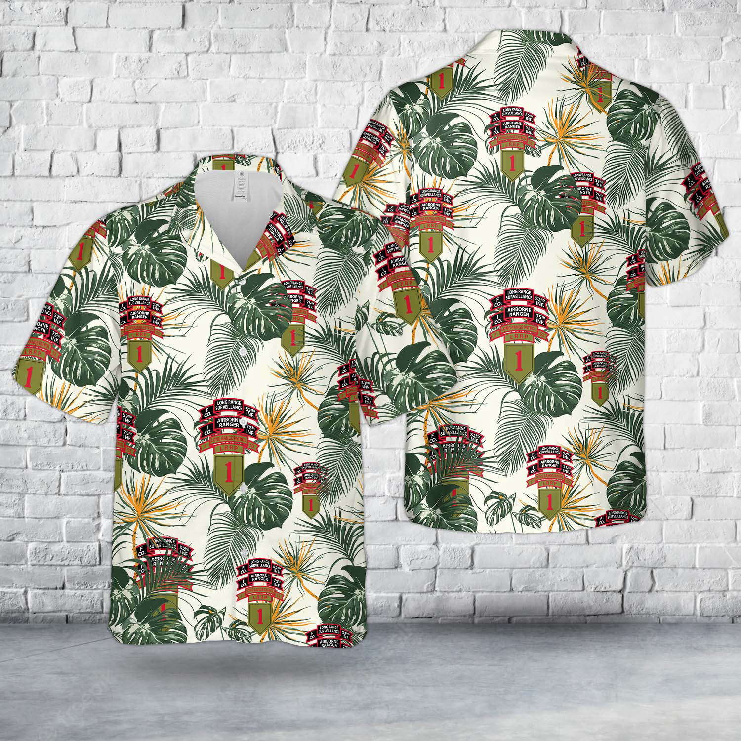 US Army 1/75 RGR & F/52 LRP & 1st ID LRRP & 1st ID LRS Hawaiian Shirt Gift for Men Dad Father Gift for Men Dad Father
