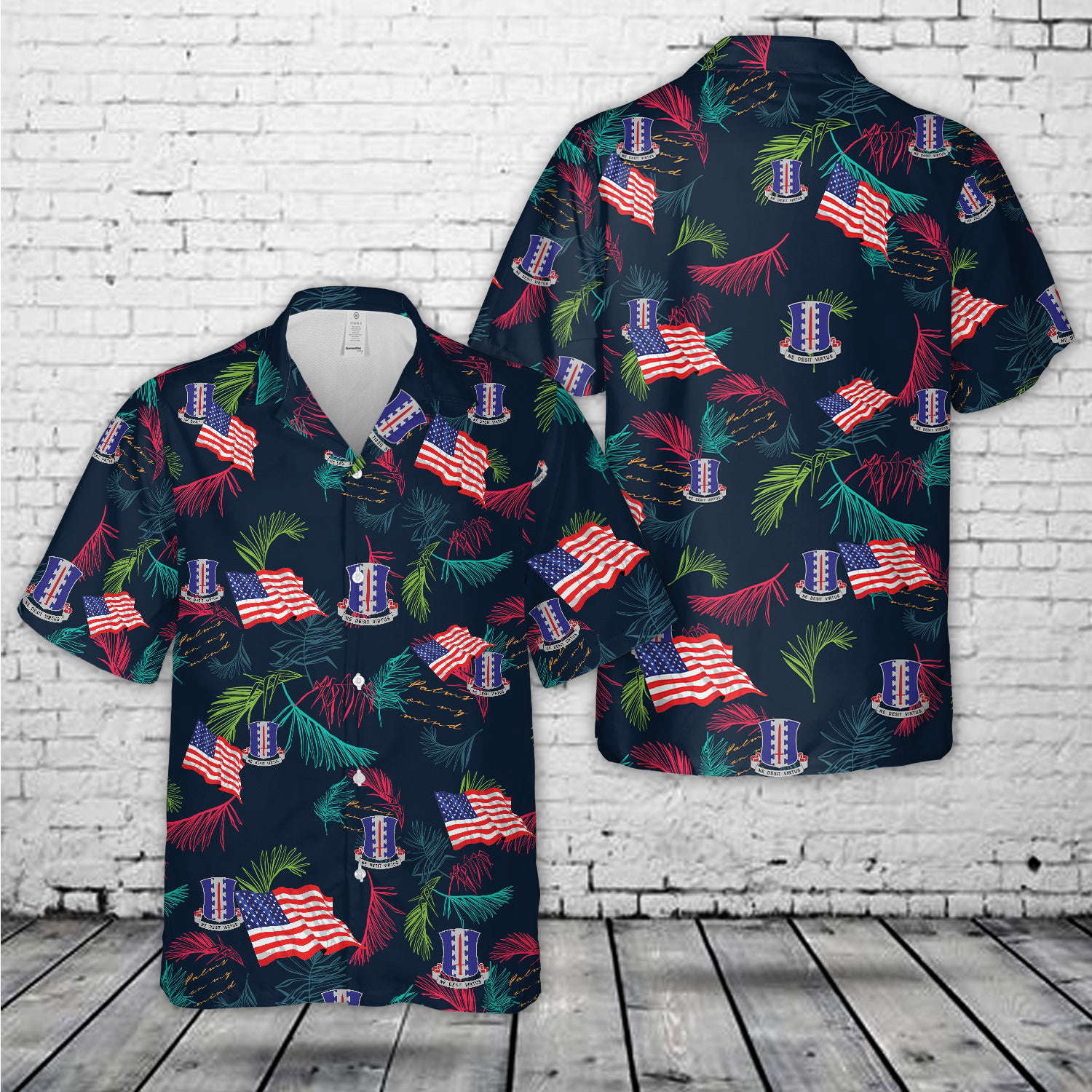 US Army 187th Infantry Regiment Unit Crest Hawaiian Shirt Gift for Men Dad Father Gift for Men Dad Father