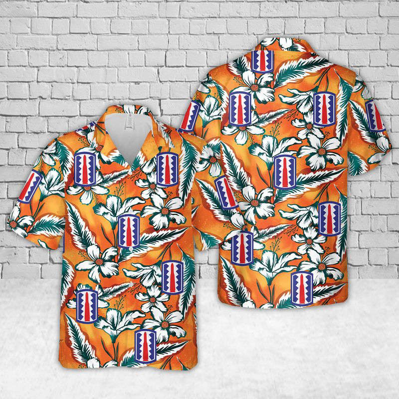 US Army 197th Infantry Brigade Hawaiian Shirt Gift for Men Dad Father Gift for Men Dad Father