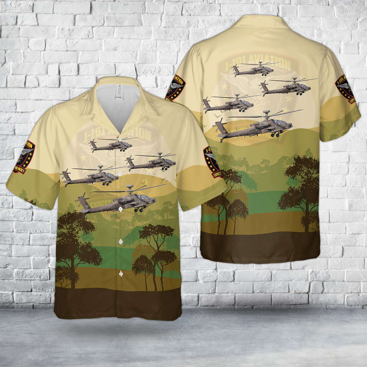 US Army 1st Battalion, 101st Aviation Regiment “Expect No Mercy” Hawaiian Shirt Gift for Men Dad Father Gift for Men Dad Father
