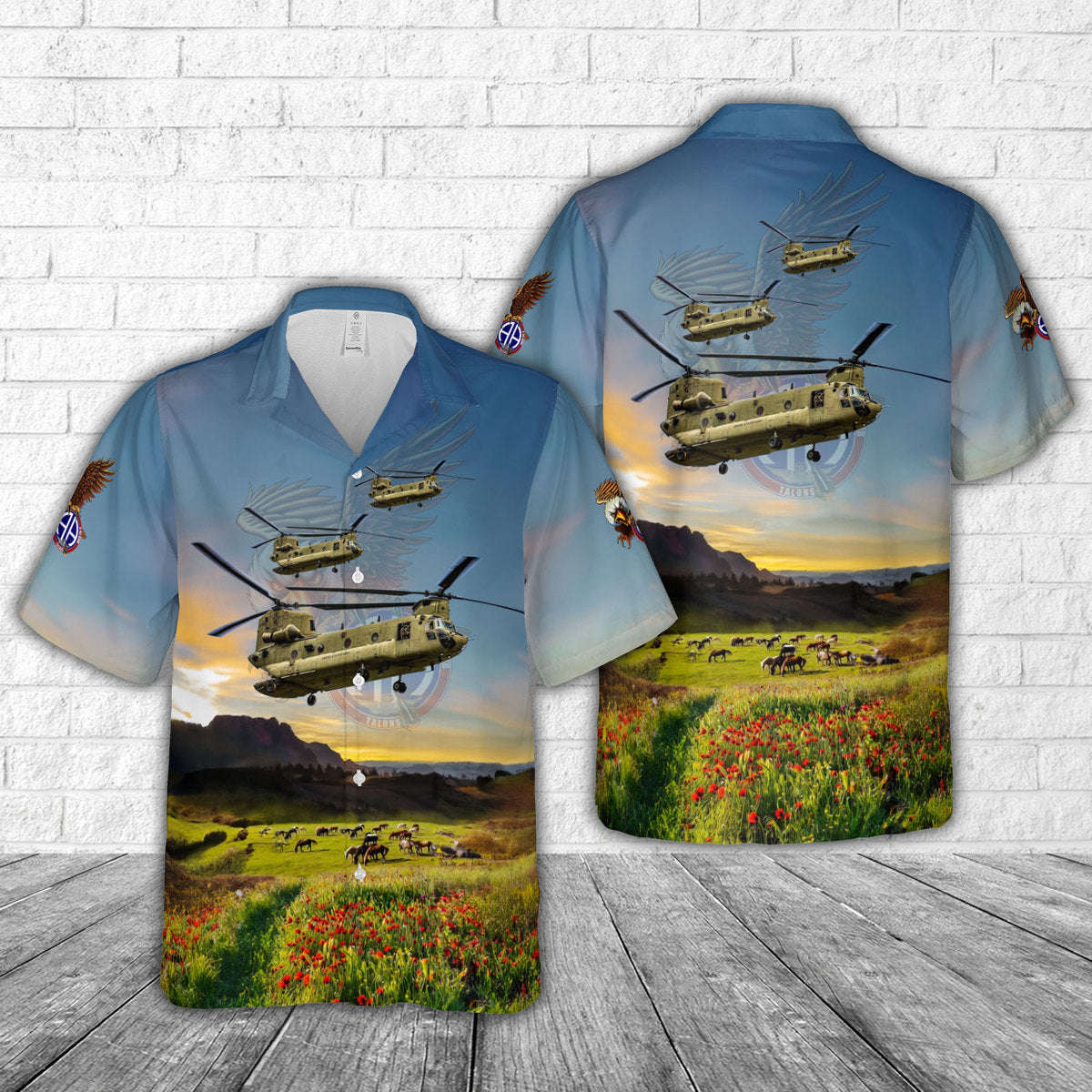 US Army 3-82nd General Support Aviation Battalion CH-47 Chinook Hawaiian Shirt Gift for Men Dad Father Gift for Men Dad Father