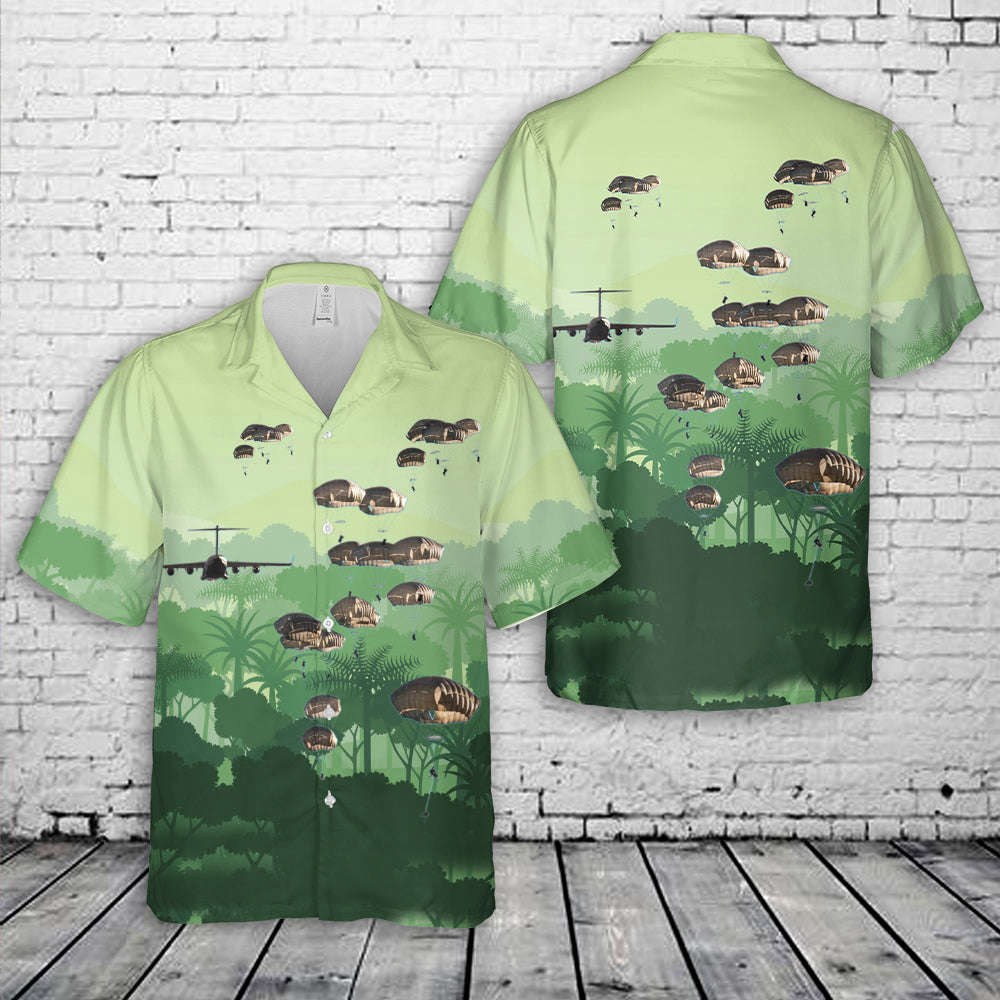 US Army 82nd Airborne Division Paratroopers Jump Into Latvia Hawaiian Shirt Gift for Men Dad Father Gift for Men Dad Father