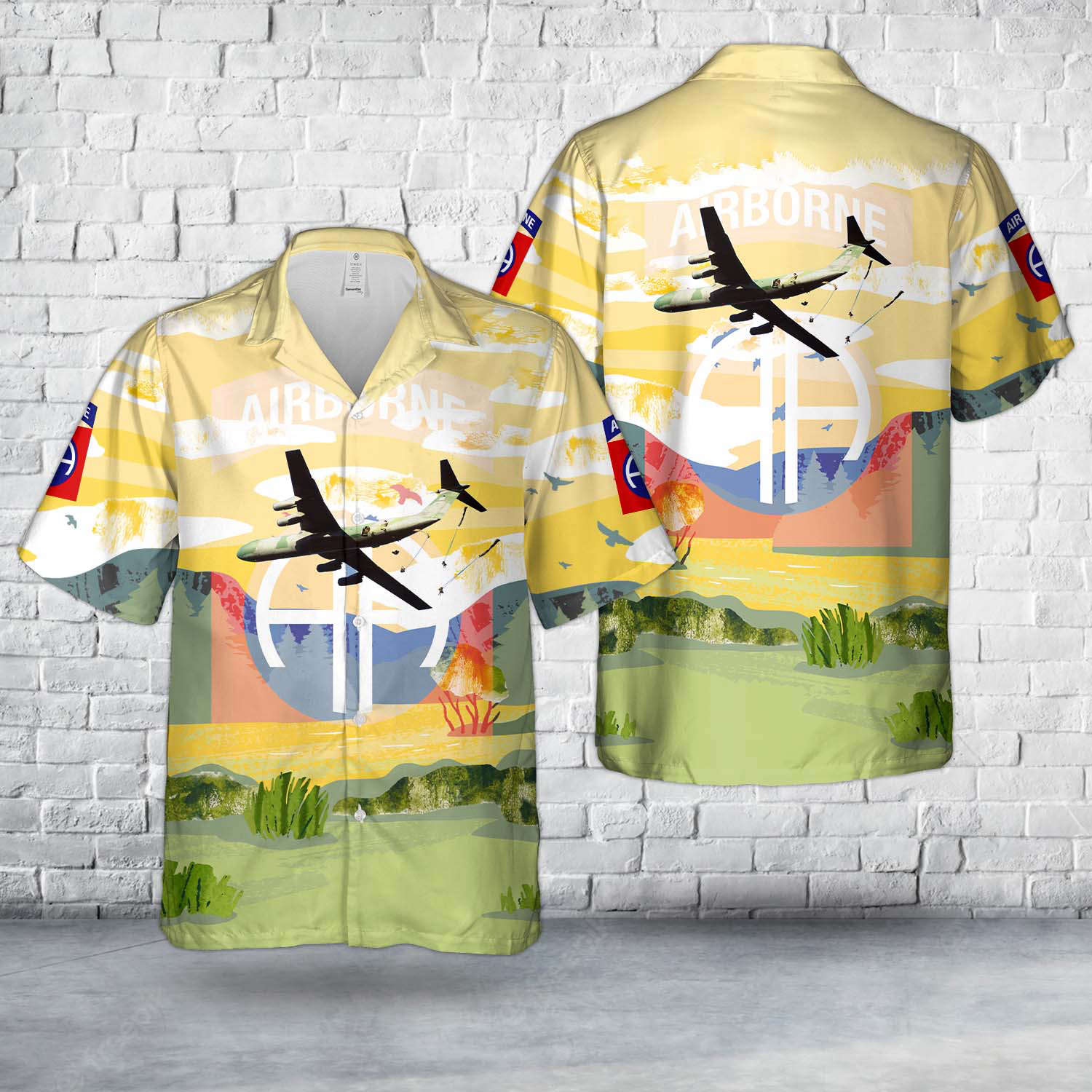 US Army 82nd Airborne troops jump from C-141B over Honduras 1988 Hawaiian Shirt Gift for Men Dad Father Gift for Men Dad Father