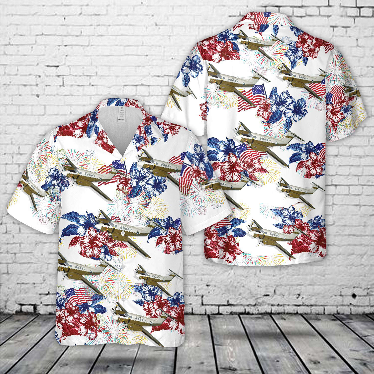 US Army Beechcraft C-12 Huron aircraft, 4th Of July Hawaiian Shirt Gift for Men Dad Father Gift for Men Dad Father