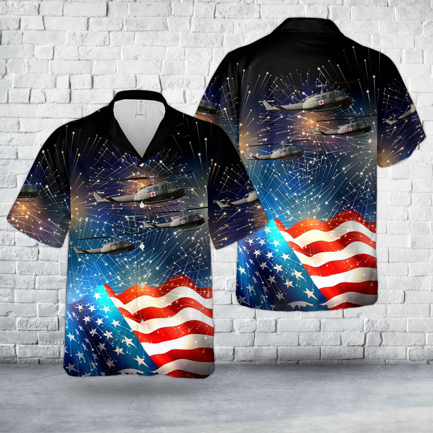 US Army Bell UH-1V Iroquois (205), 4th Of July Hawaiian Shirt Gift for Men Dad Father Gift for Men Dad Father