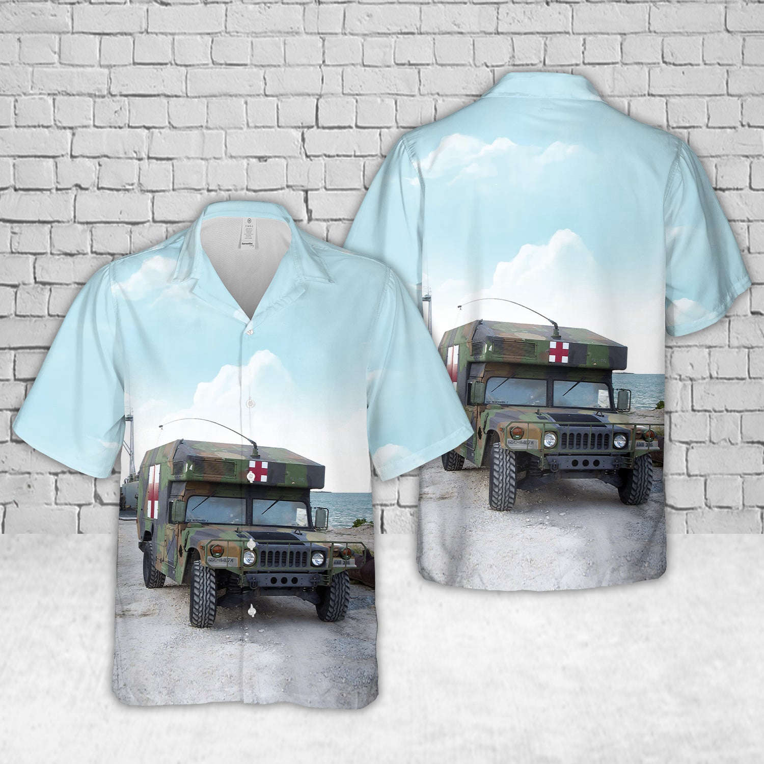 US Army High-Mobility Multipurpose Wheeled Vehicle (HMMWV) M-997 ambulance Hawaiian Shirt Gift for Men Dad Father Gift for Men Dad Father