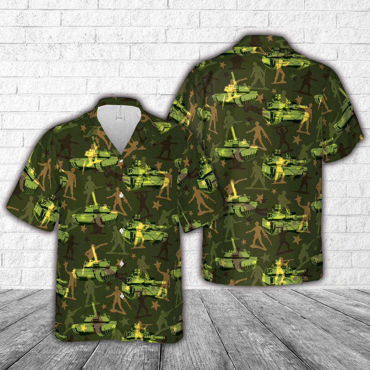 US Army M1 Abrams Tank Seamless Hawaiian Shirt Gift for Men Dad Father Gift for Men Dad Father