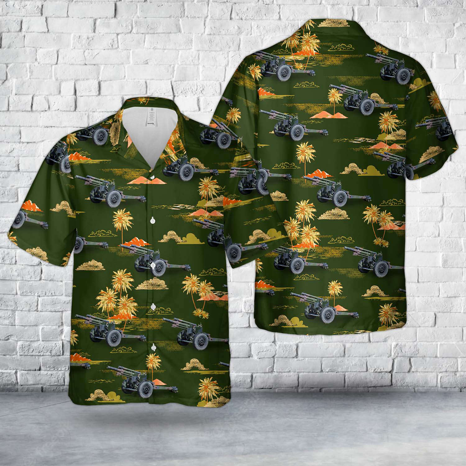 US Army M101A1 105 mm Light Howitzer Hawaiian Shirt Gift for Men Dad Father Gift for Men Dad Father