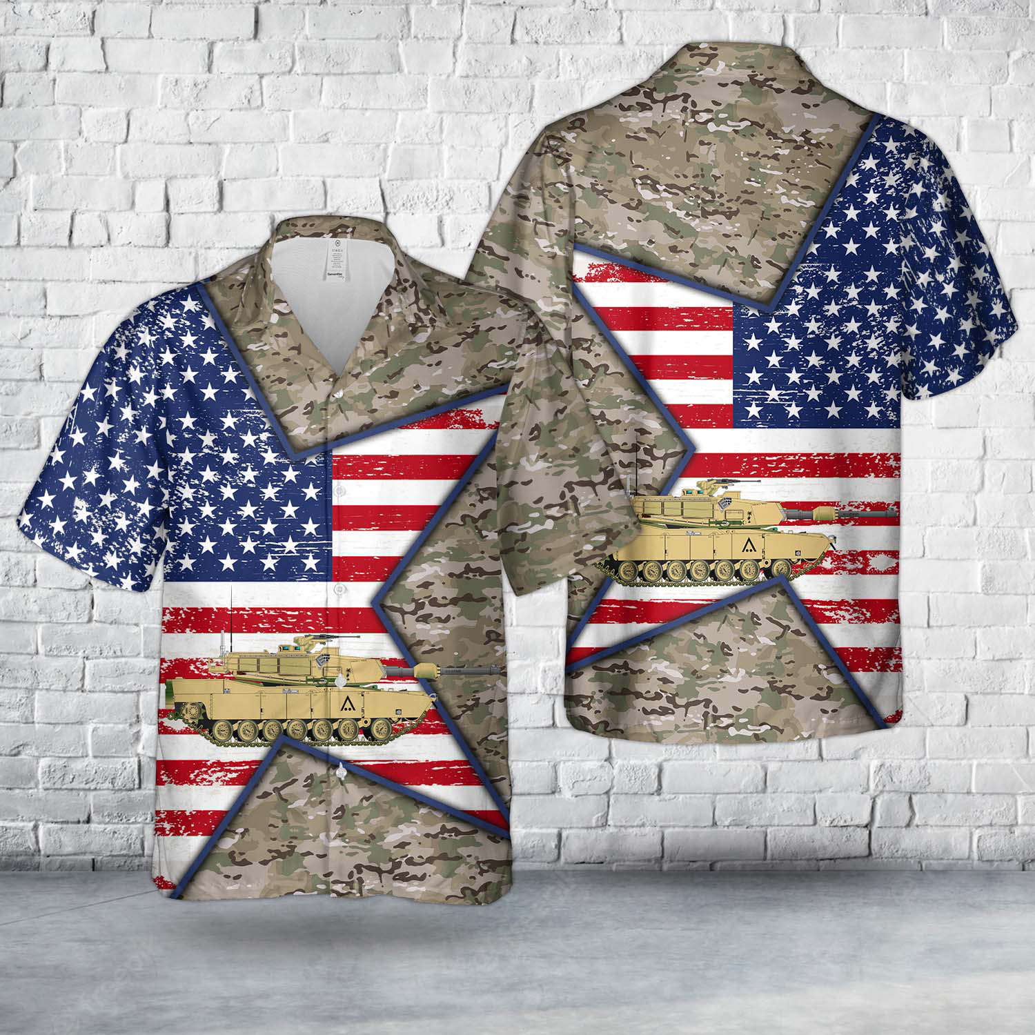 US Army M1A1 Abrams Hawaiian Shirt Gift for Men Dad Father Gift for Men Dad Father