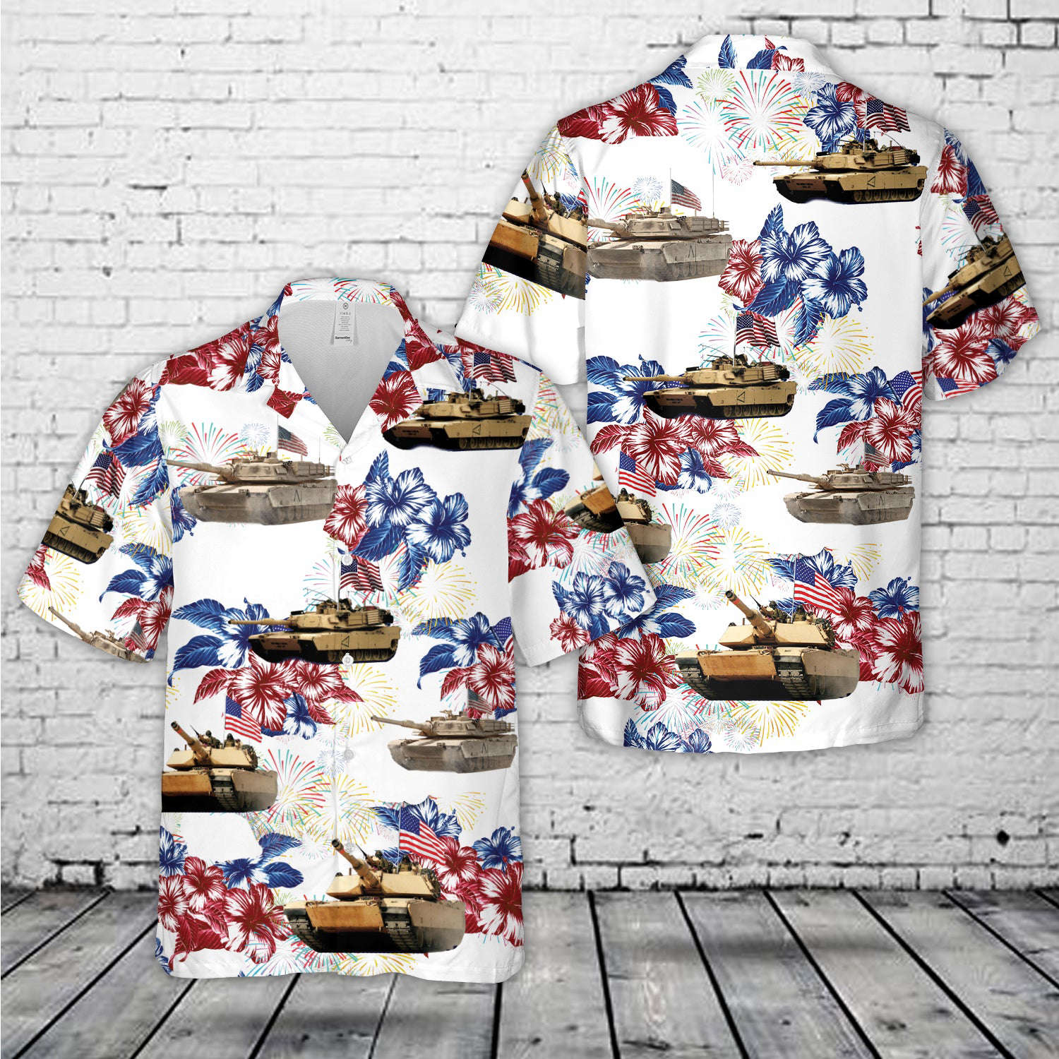 US Army M1A1 Abrams Tank July 4th Hawaiian Shirt Gift for Men Dad Father Gift for Men Dad Father