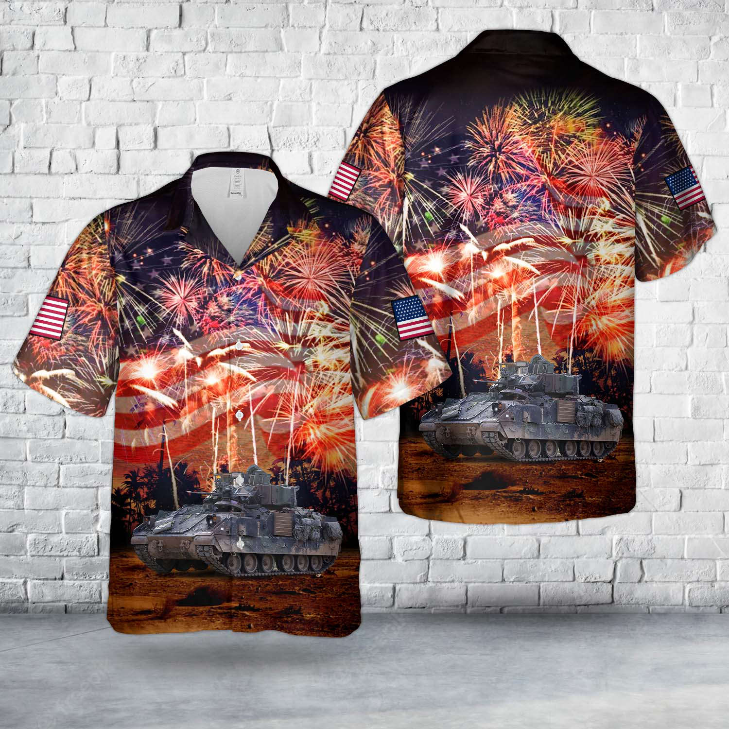 US Army M3 Bradley Of Alpha Company, 3rd Battalion, 69th Armor Regiment, 4th Of July Hawaiian Shirt Gift for Men Dad Father Gift for Men Dad Father