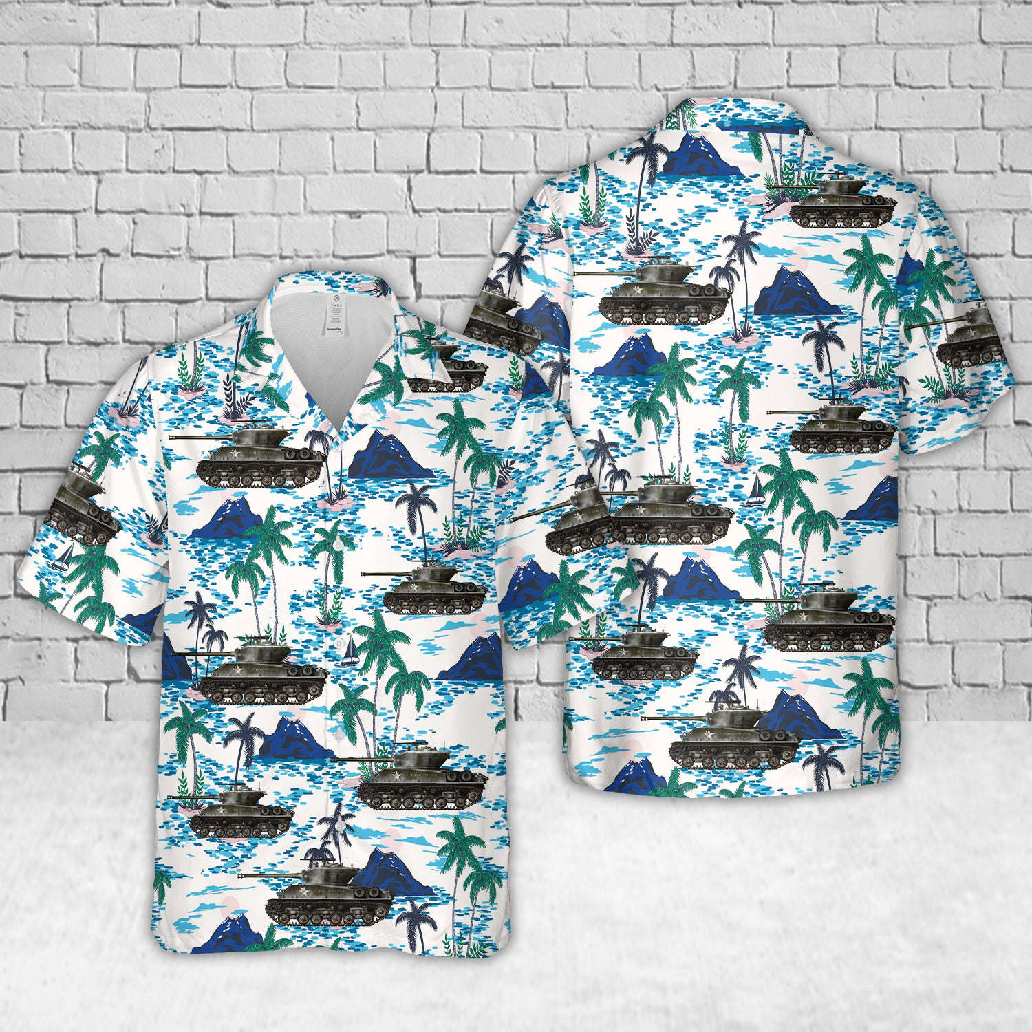 US Army M4A3(76)W HVSS of the 41st Tank Battalion, 11th Armored Division Hawaiian Shirt Gift for Men Dad Father Gift for Men Dad Father