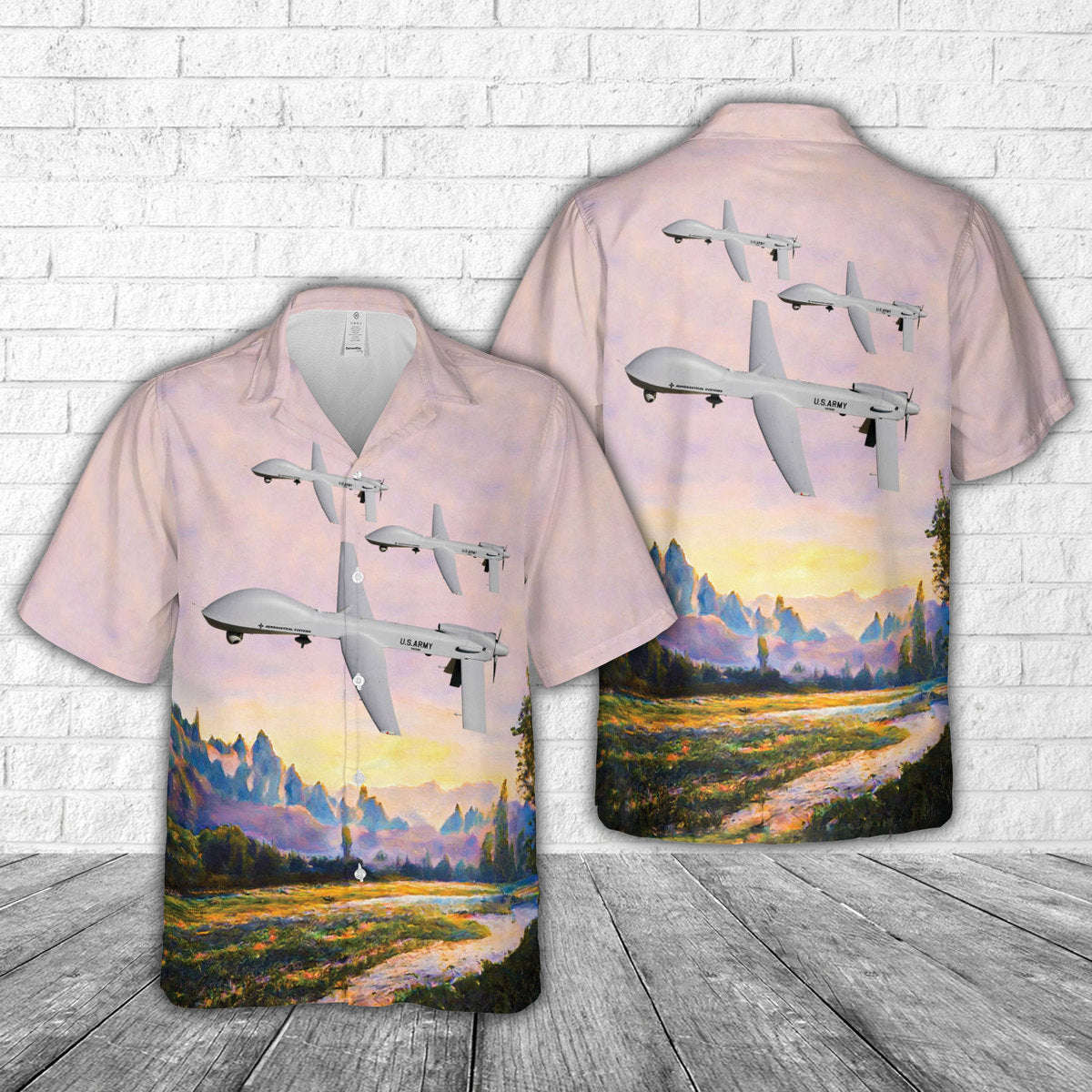 US Army MQ-1C Warrior UAV Hawaiian Shirt Gift for Men Dad Father Gift for Men Dad Father