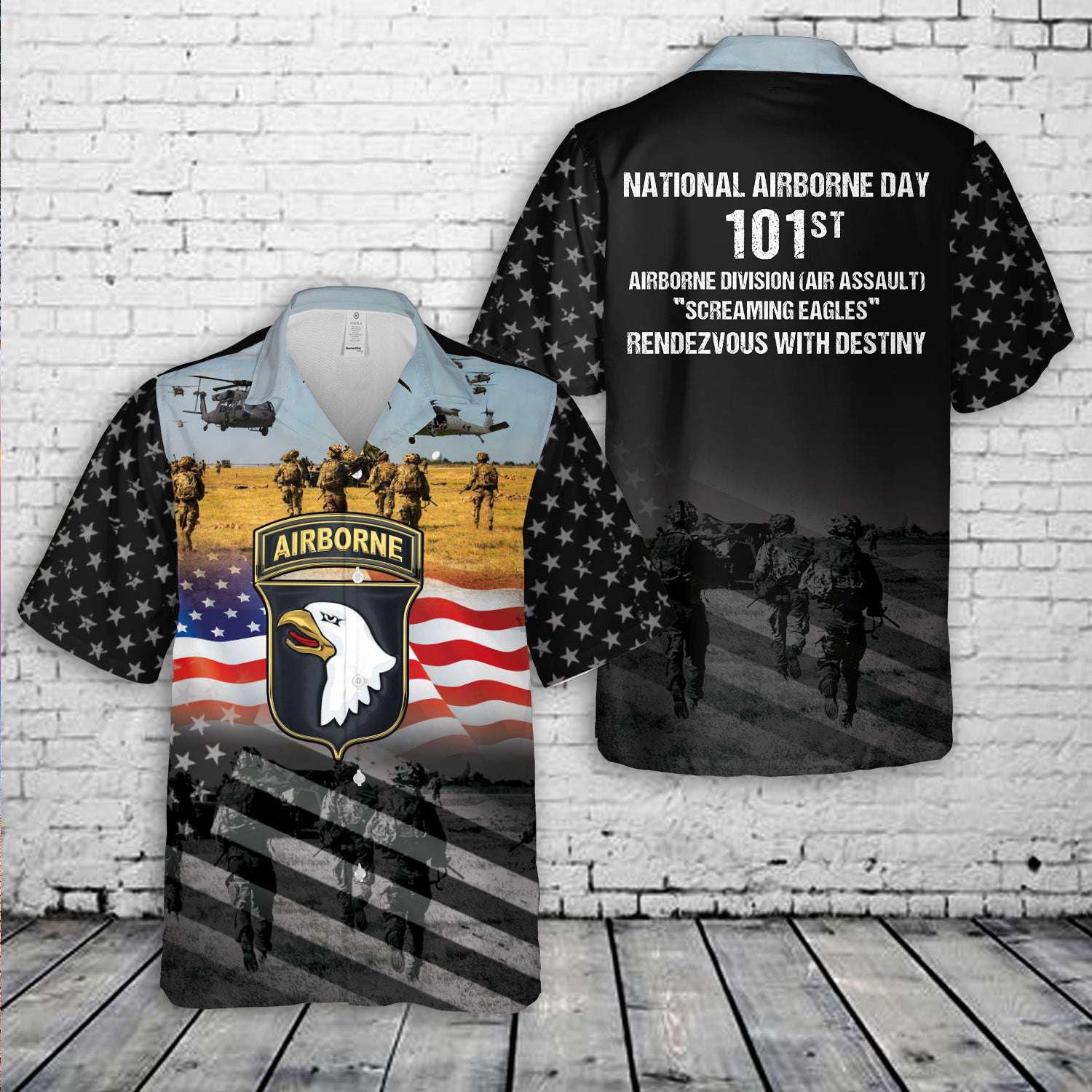 US Army National Airbone Day 101st Airborne Division Hawaiian Shirt Gift for Men Dad Father Gift for Men Dad Father NLSI0606PD03