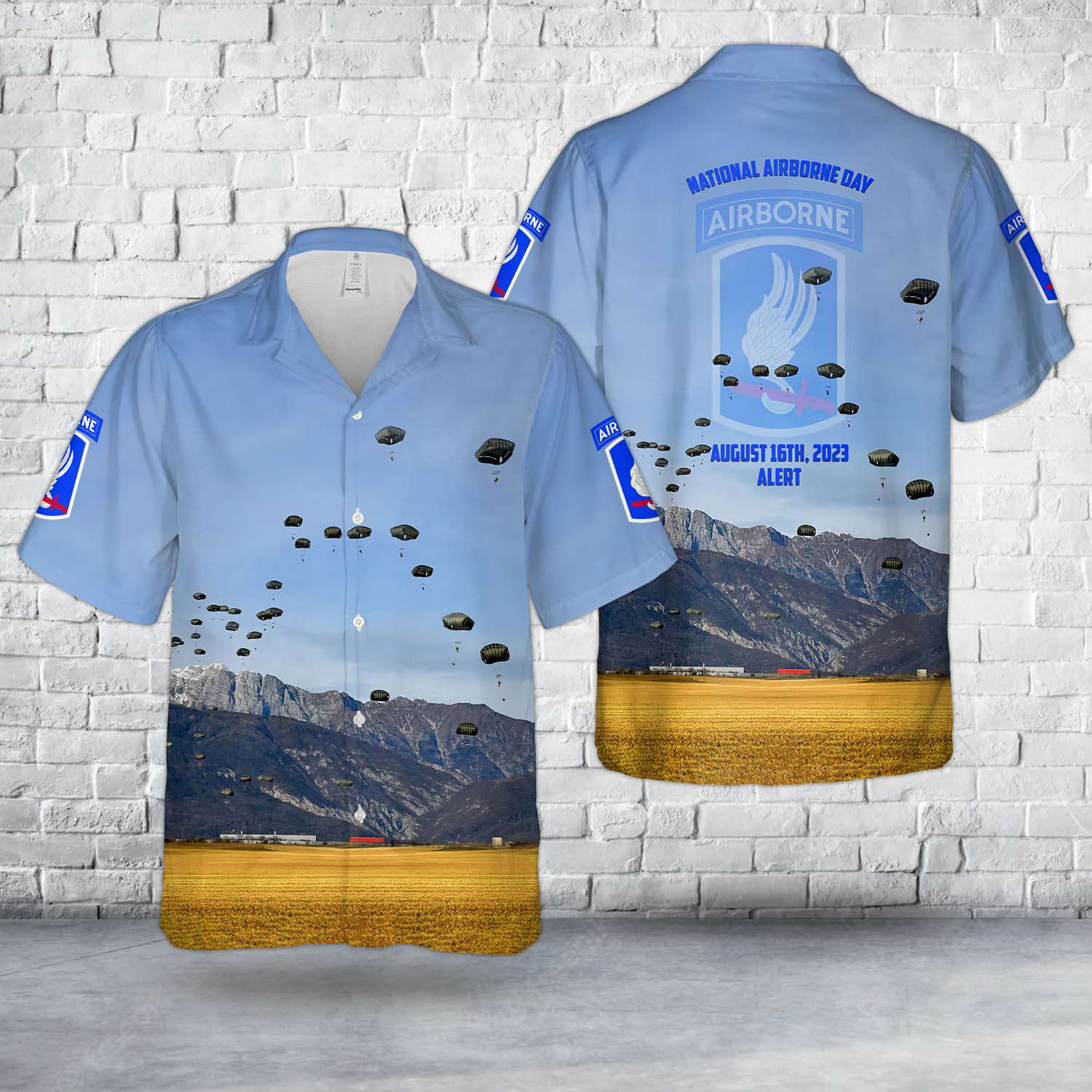 US Army National Airborne Day 1st Squadron, 91st Cavalry Regiment, 173rd Airborne Brigade Parachute Jump Hawaiian Shirt Gift for Men Dad Father Gift for Men Dad Father